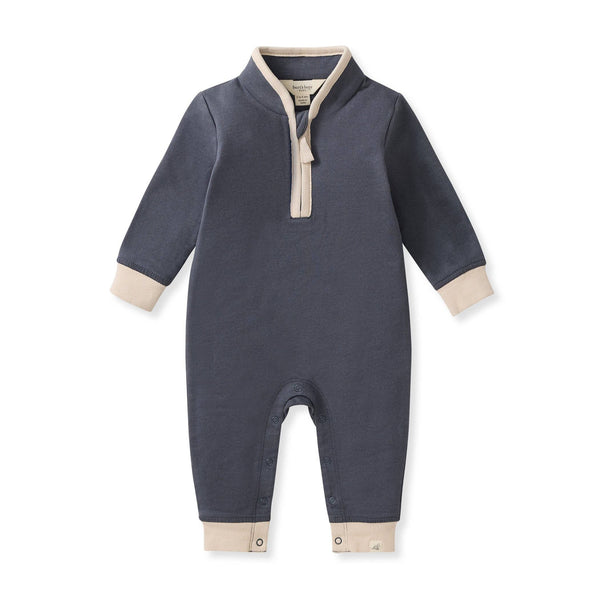 Quarter-Zip Baby Boy Jumpsuit