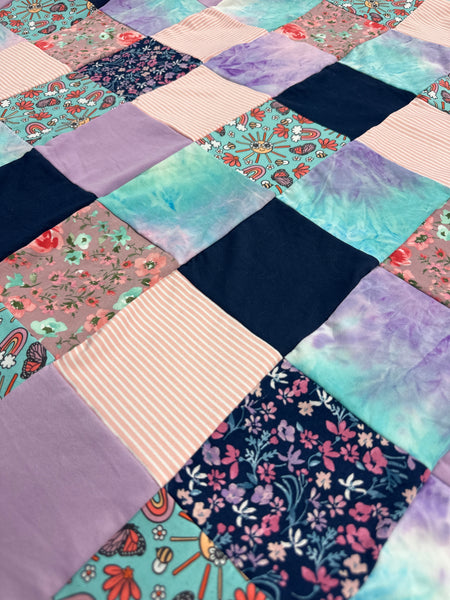 Luna floral • Patchwork • Baby Sized Minky Blanket