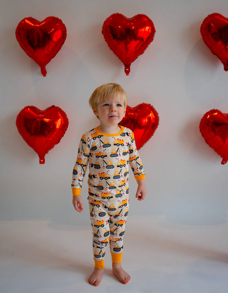 Valentine's Day Construction Two-Piece Bamboo Pajamas