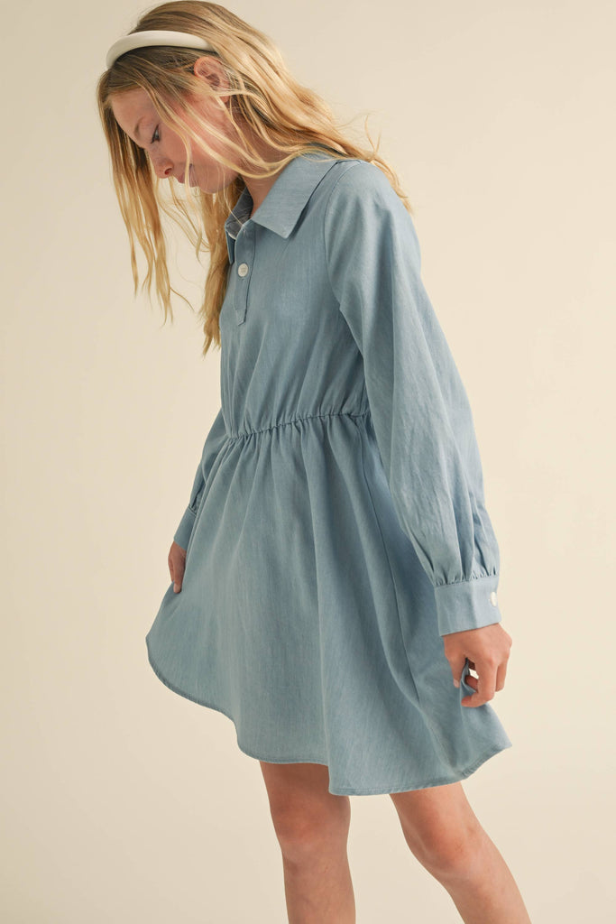 TWEEN KIDS GIRLS LONG SLEEVE SHIRT DRESS (7-12) 12 TWEEN KIDS GIRLS LONG SLEEVE SHIRT DRESS (7-12) 12