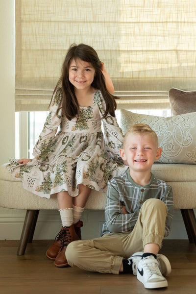 Sage Plaid Long Sleeve Henley