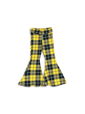 Black+Gold Plaid Toddler Bell Bottoms