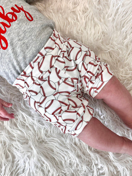 Baseball Baby+Toddler Shorties