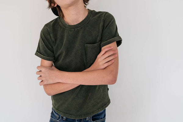 Lindworm Green Stonewash Kids Pocket Tee