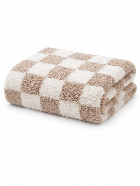 Phufy® Bliss Checkerboard Blanket, Cocoa