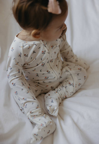 Vintage Floral Zip Pajamas