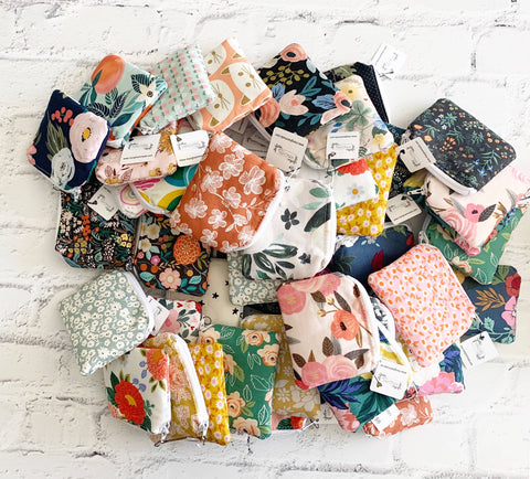 Small Fabric Pouch, Zipper Pouch, Coin Pursel