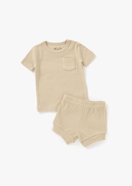 Ribbed Short Set | Honey