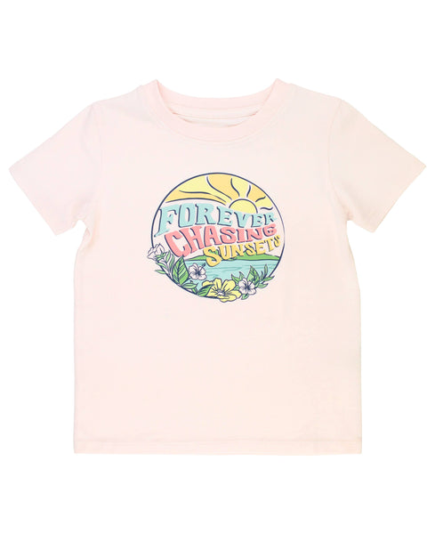 Girls Pale Pink "Chasing Sunsets" Graphic Tee