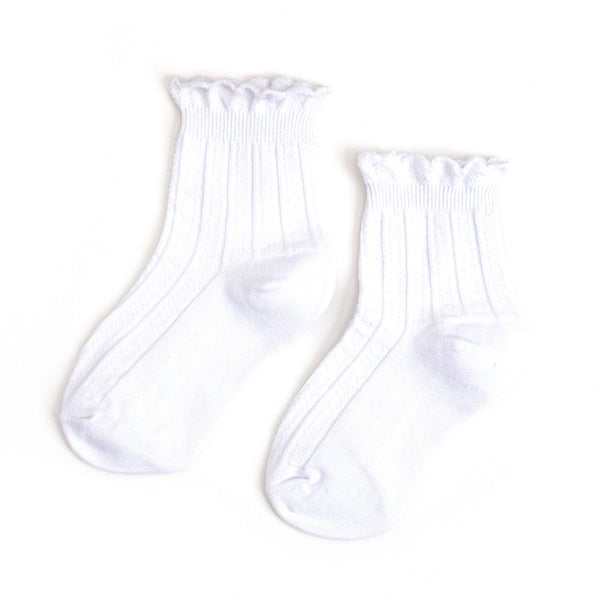White Frill Midi Socks