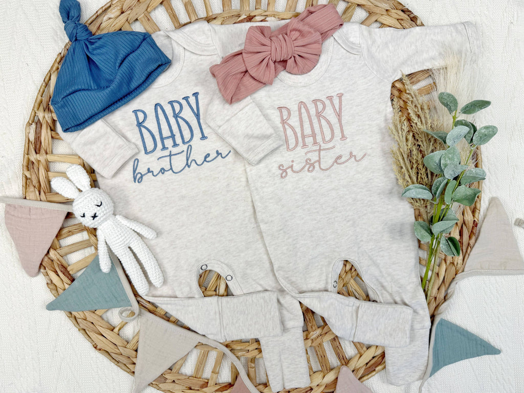 Baby brother baby sister romper | little sibling baby outfit