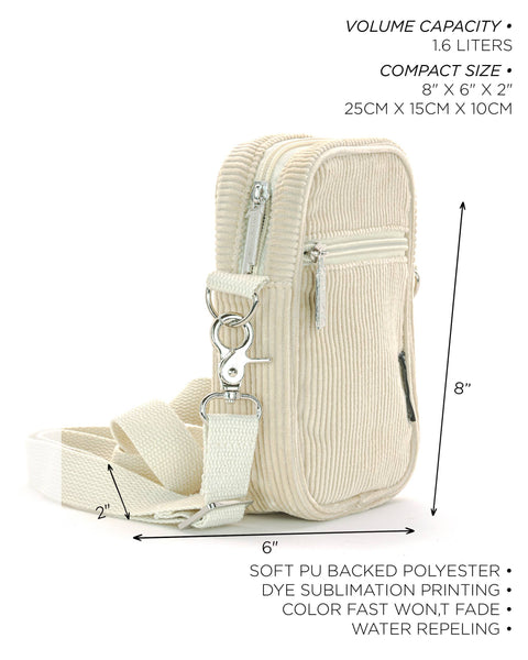 Crossbody Mini Brick Bag | Corduroy Camel