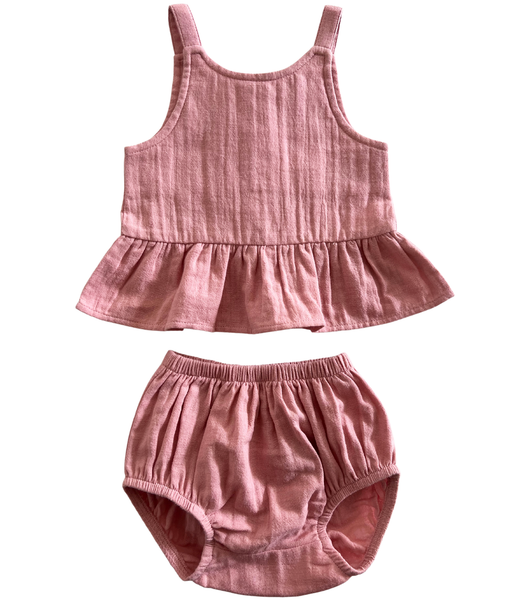 Rosy / Organic Peplum Set