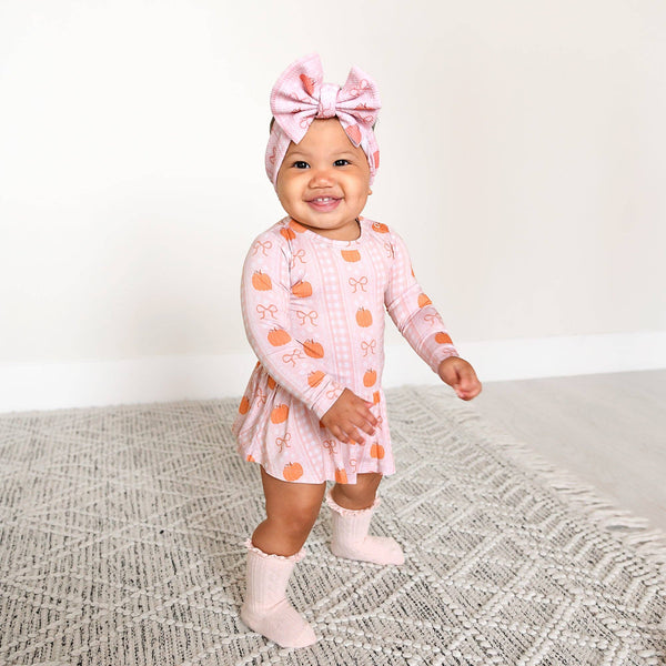 Reagan TUTU Bamboo Pumpkin Baby Dress Outfit