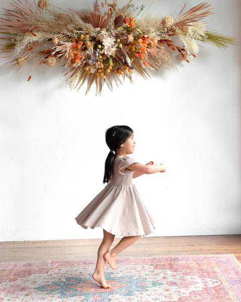 Twirl Dress- Toffee Stripe