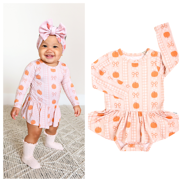 Reagan TUTU Bamboo Pumpkin Baby Dress Outfit