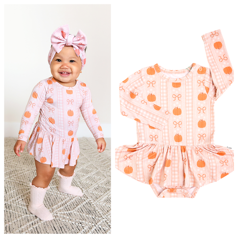 Reagan TUTU Bamboo Pumpkin Baby Dress Outfit