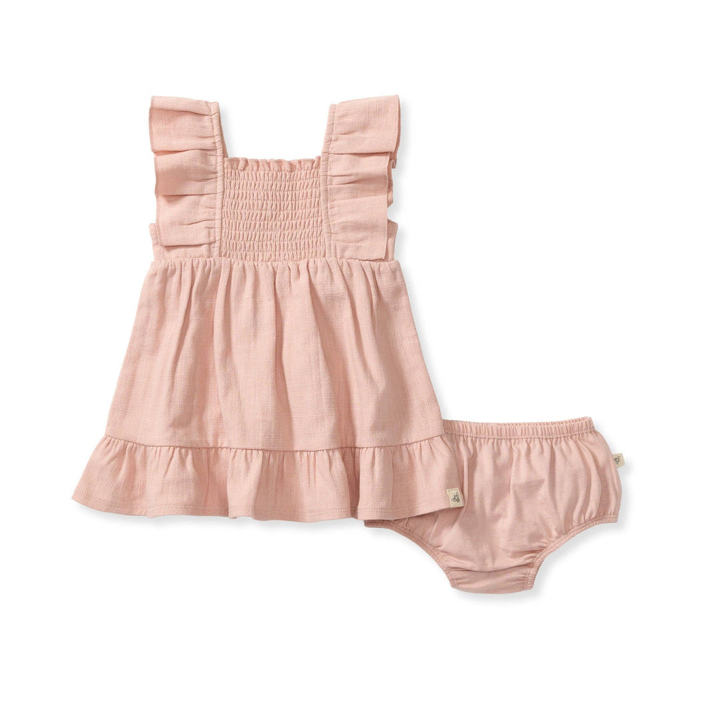 Smokey Rose Gauze Organic Pink Dress
