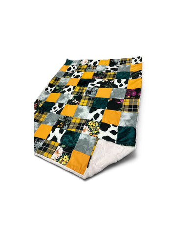 Farm Girl • Patchwork • Baby Sized Minky Blanket
