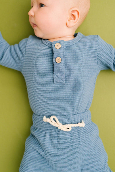 Dusty Blue Waffle Cozy Set