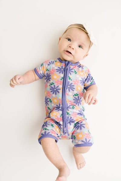 Lavender Blooms Bamboo Short Romper