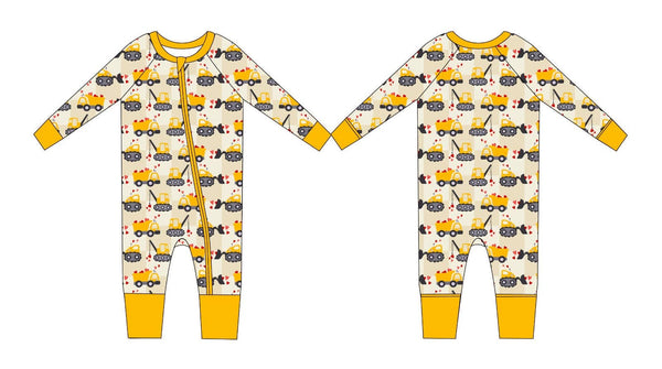 Valentine's Day Construction Bamboo Zippy Pajamas