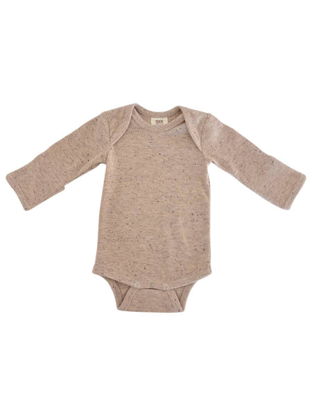 Tan Speckle / Long Sleeve Bodysuit
