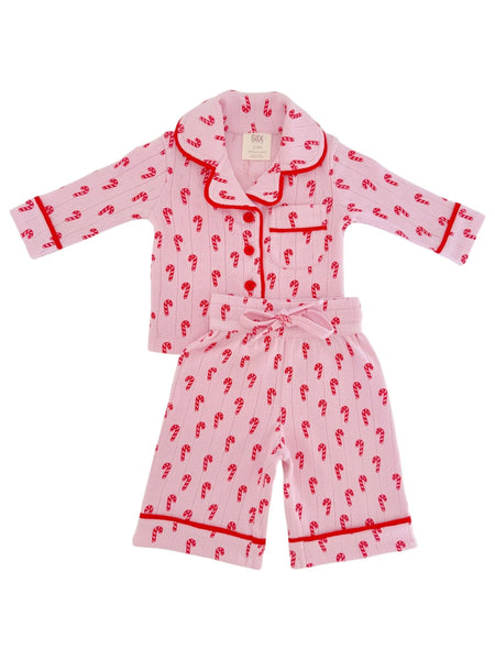 Pink Candy Cane / Organic Pointelle Lounge Set
