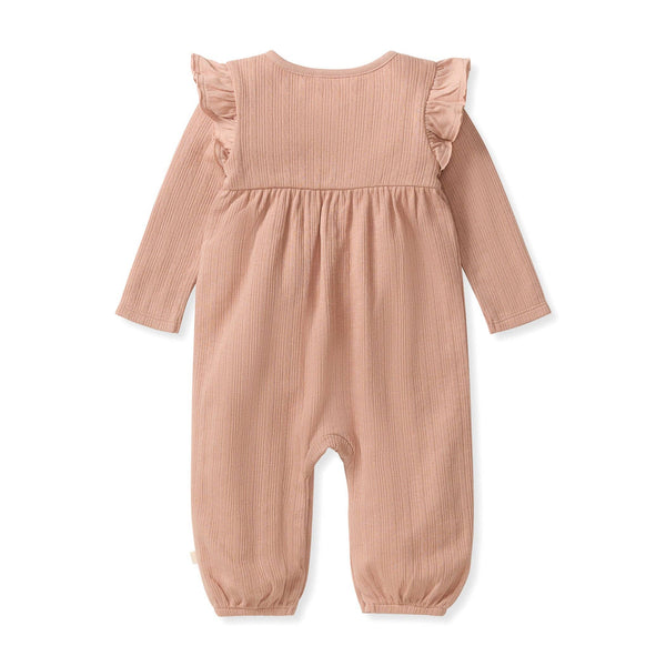 Pink Feldspar Ribbed Pointelle Jumpsuit