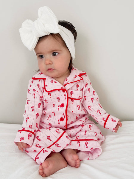Pink Candy Cane / Organic Pointelle Lounge Set
