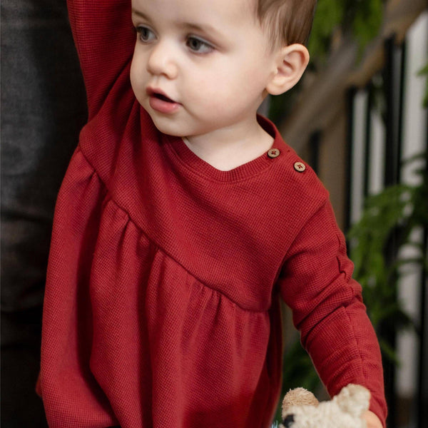 Brick Thermal Organic Girl Tunic & Pants Set