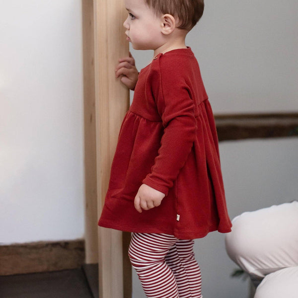 Brick Thermal Organic Girl Tunic & Pants Set