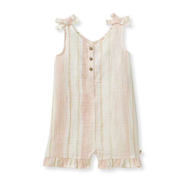 Pacific Stripe Organic Girl Romper