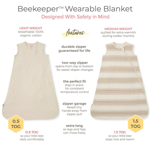 Solid Organic Warmer Beekeeper™ Wearable Baby Blanket - Quarry