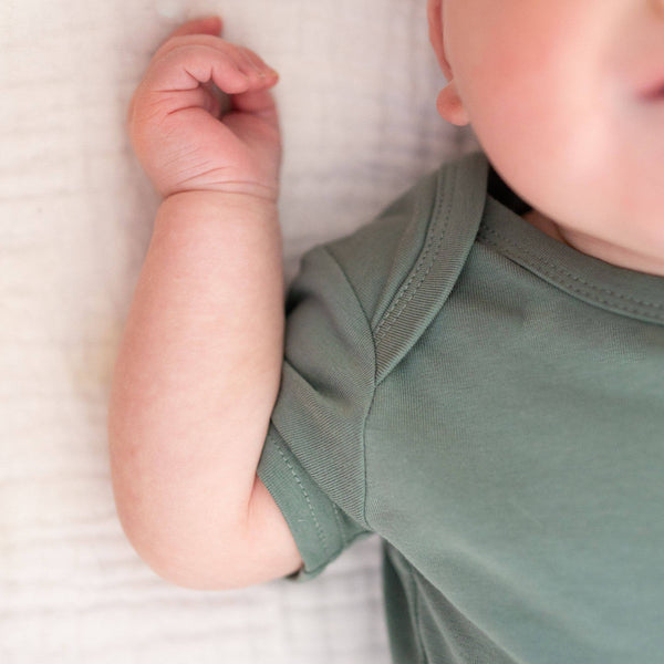 Organic Cotton Short Sleeve Bodysuit – Basil Green