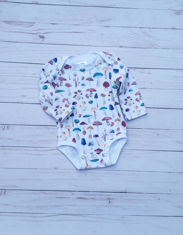 Mushroom bodysuit, infant clothing, infant bodysuit