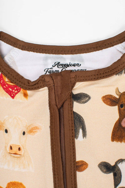 Cute Cows Baby Bamboo Zippy