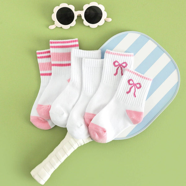 Crew Socks 3-Pack - White/Pink