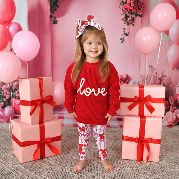 Love Red SWEATER Valentines Baby Toddler Kids Clothing Top
