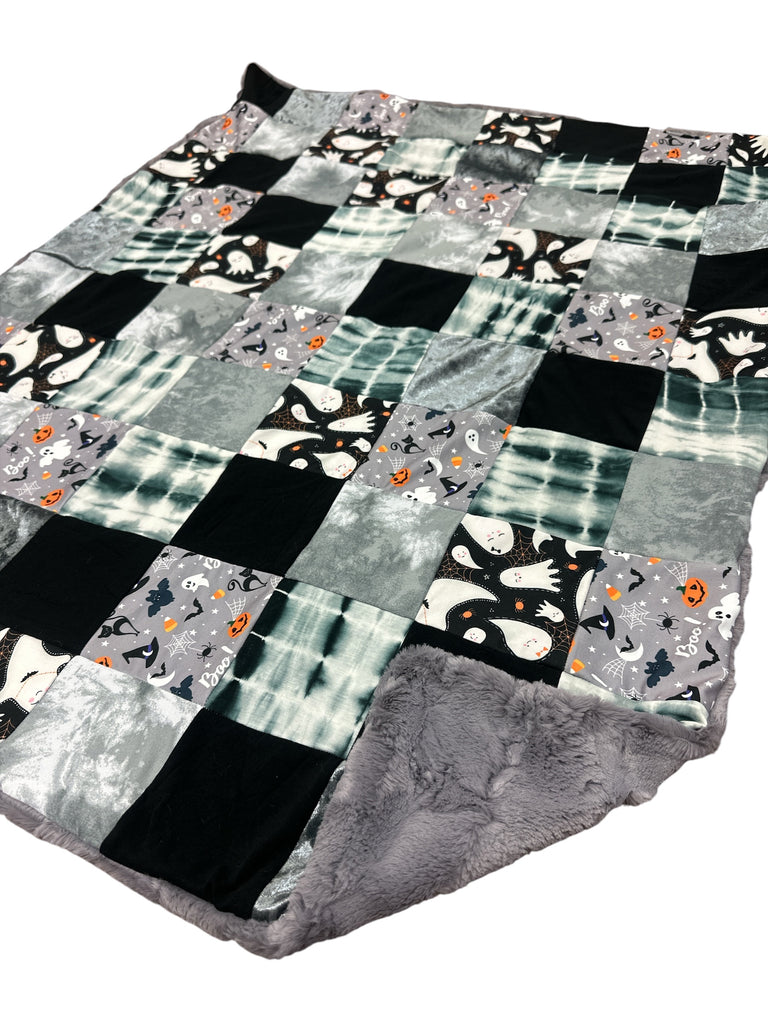 Halloween Shimmer • Patchwork • Baby Sized Minky Blanket
