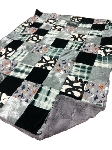 Halloween Shimmer • Patchwork • Baby Sized Minky Blanket