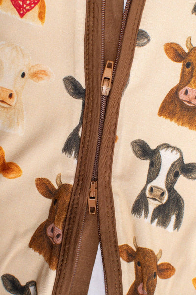Cute Cows Baby Bamboo Zippy