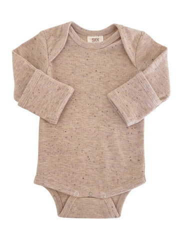 Tan Speckle / Long Sleeve Bodysuit