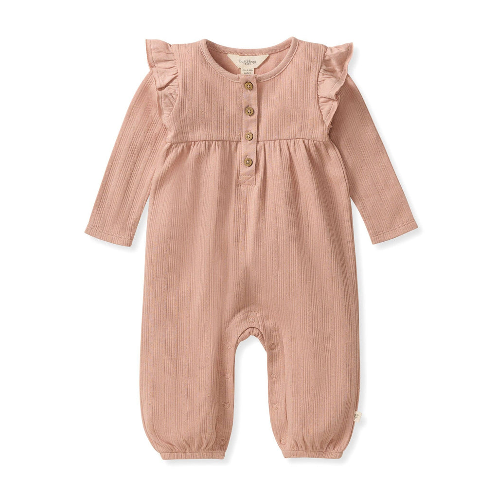 Pink Feldspar Ribbed Pointelle Jumpsuit