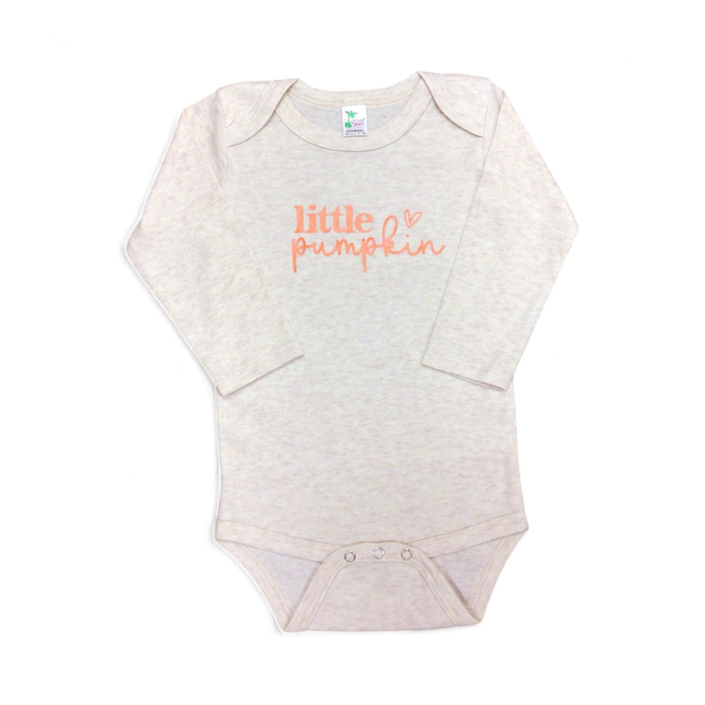 Little pumpkin • oatmeal baby bodysuit