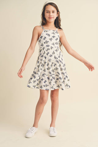 Girls Strappy Eyelet Tiered Dress (7-12)