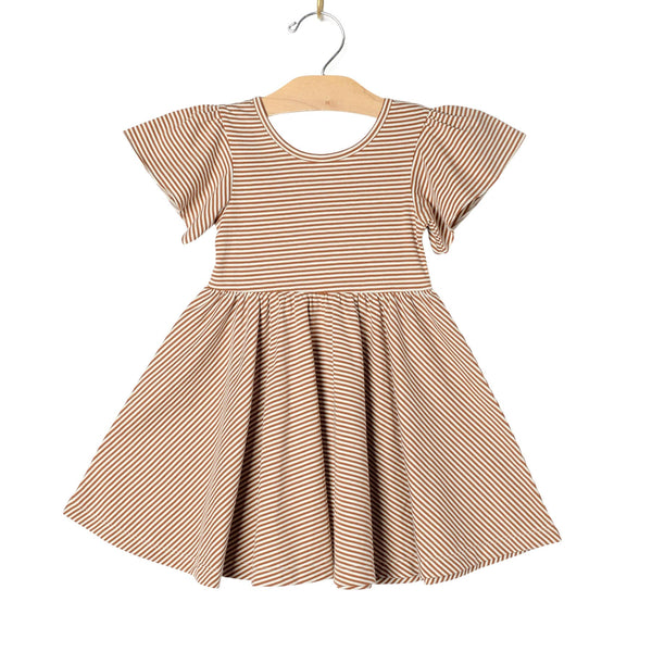 Twirl Dress- Toffee Stripe