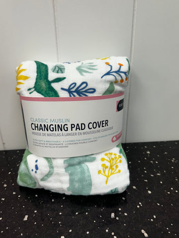 Dino Roar Classic Muslin Changing Pad Cover