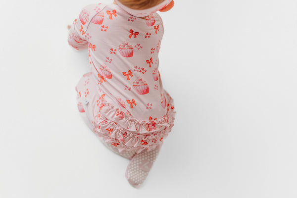 Cupcakes and Bows Ruffle Bamboo Pajama