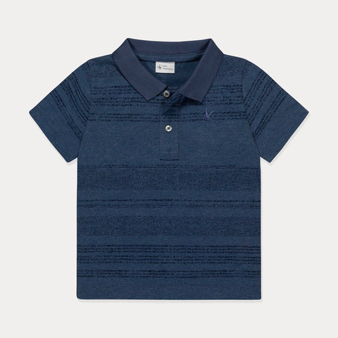 Toddler Polo Shirt - Dark Blue Stripes